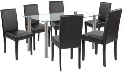 Leziter Cadiz 6+1 étkező garnitúra fehér-fekete (LUA140W_LKE-BL_6) - homelux