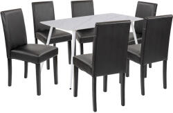 Leziter Megan 6+1 étkező garnitúra fehér-fekete (LEAB140-WH_LKE-BL_6) - homelux