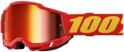  100% ACCURI 2 gyerek motocross szemüveg piros, tükörpiros plexivel