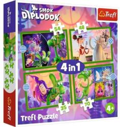Trefl 34663 - A diplodocus sárkány világa - 4 az 1-ben puzzle (35, 48, 54, 70 db-os) (34663)