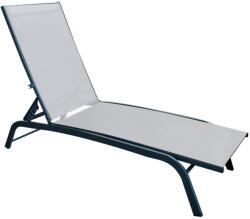 HORECANO Метален 5-позиционен шезлонг с БЯЛ текстилен и сива рамка 188x58xh30cm (EL-L1016S-WHITE) (0195143)