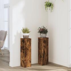 vidaXL 2 db füstös tölgy szerelt fa növénytartó állvány 17 x 17 x 60cm (852937) - vidaxl