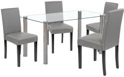 Leziter Cadiz 4+1 étkező garnitúra fehér-szürke (LUA140W_LKE-GR_4) - geminiduo