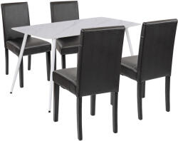 Leziter Megan 4+1 étkező garnitúra fehér-fekete (LEAB140-WH_LKE-BL_4) - geminiduo