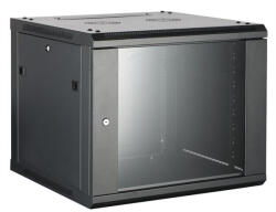HIKVISION Rackszekrény - 19" fali kivitel (12U, 600x600x635, fekete, egyrekeszes, üvegajtós, max. 60 kg) (DS-XS6612-S/B) - bbmarket
