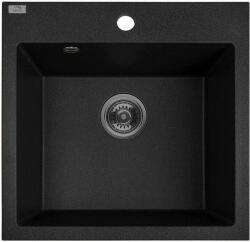 Laveo SRA_710B - LAVEO Alena 50 egymedencés gránit mosogató 490X490 matt fekete (SRA_710B)