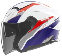 NOX Casca de motociclete deschisa NOX N130 Myst alb-albastru-rosu (AIM140-2557)