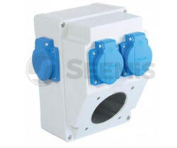 TP Electric Üres ipari doboz 120×170mm fúrt 3 fázisú (75X75) aljzathoz+1 fázisú kék aljzat 4 db (3317-202-1112)