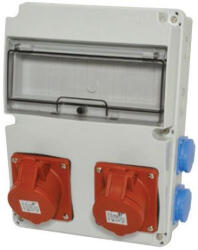 TP Electric IPARI CSATLAKOZÓ DOBOZ 4x 2P+F, 1x 5P16A és 1x 5P32A (3320-004-5700)