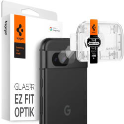Google Pixel 8a, Kamera lencsevédő fólia, ütésálló fólia, Tempered Glass (edzett üveg), Spigen Glastr Ez Fit Optik, Clear, 2 db / csomag