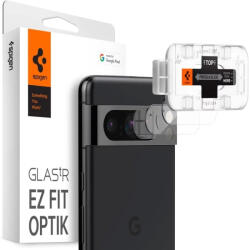 Google Pixel 8 Pro, Kamera lencsevédő fólia, ütésálló fólia, Tempered Glass (edzett üveg), Spigen Glastr Ez Fit Optik, Clear, 2 db / csomag