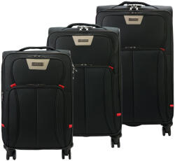 Pierre Cardin Pierre Cardin LEE02 3063 fekete 3 db-os bőrönd szett 56, 66, 77 cm (50887)