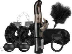 LoveBoxxx I love Black - вибрационен BDSM комплект - 6 части - черен - desirel
