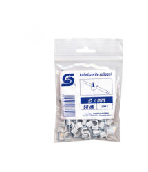 Somogyi Elektronic CHR 6 kábelbilincs szöggel, 6mm, 50 db, kerek vezetékhez (CHR_6)