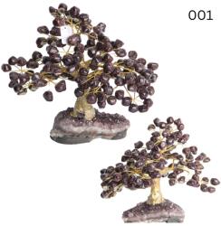  Pomul Vietii din Granat Natural - Energie Vindecatoare si Liniste - Suport Ametist - 20-22 x 19-21 x 11-13 cm - 1 Buc