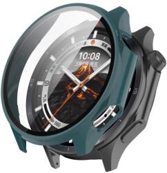 PC FULL COVER Műanyag borítás üveggel a OnePlus Watch 3 zöld színhez