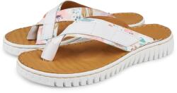 Vlnka Virágos női bőr kinti papucs, fehér felnőtt cipő méret 36