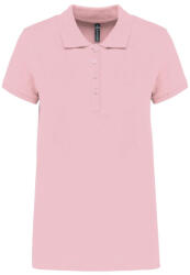 Kariban Női galléros piké póló, rövid ujjú, Kariban KA255, Pale Pink-L (ka255pp-l)