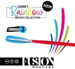 Leanne's - Fusion Body Art Leanne's Rainbow kerek arcfestőecset 3-as