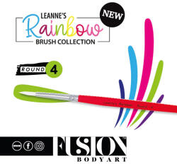 Leanne's - Fusion Body Art Leanne's Rainbow kerek arcfestőecset 4-es
