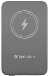 Verbatim "MCP-10, Hordozható akkumulátor, vezeték nélküli töltés, 10000 mAh, szürke
