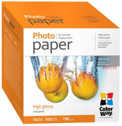 COLORWAY Fotópapír, magasfényű (high glossy), 180 g/m2, 10x15, 500 lap (PG1805004R) - berczitech