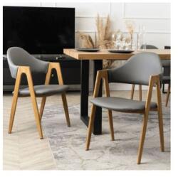 Scaun Bucatarie Si Dining WILLY Piele Ecologica Gri