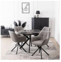 Scaun Bucatarie Si Dining PEONY Pivotant Stofa Gri