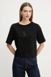 Giorgio Armani pamut póló női, fekete, XW000102 AF10359 - fekete L