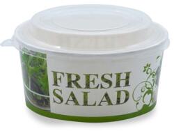 GIMI GYM Set 50 Boluri pentru salata din carton, cu capac, Capacitate 1100 ML, Model Fresh, meniu fast food la pachet (90590)