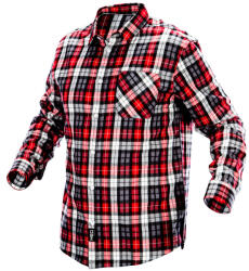 NEO TOOLS Flanel munkaing, piros-fekete-fehér, 100% pamut, M (81-540-M) - szerszamhaz
