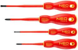 NEO TOOLS Csavarhúzó készlet 1000V, szigetelt, 4db, vékonyított szárral (04-144) - szerszamhaz