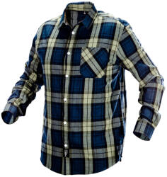 NEO TOOLS Flanel munkaing, kék-oliva-fekete, 100% pamut, M (81-541-M) - szerszamhaz