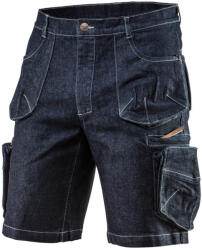 NEO TOOLS Farmer munkás rövidnadrág, Denim, cipzáros oldalzsebekkel, 98% pamut, 410g/m2, XS (81-279-XS) - szerszamhaz
