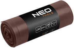 NEO TOOLS Szemeteszsák 200l, 90x120cm, barna, erősített, vastagság: 40mic, 10db (15-995) - szerszamhaz
