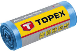 TOPEX Szemeteszsák 240L, kék, nagyon erős, méretek: 120x150cm, vastagság: 45 mic, LDPE fólia, 10db (23B259) - szerszamhaz