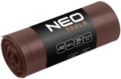 NEO TOOLS Szemeteszsák 120l, 70x110cm, barna, erősített, vastagság: 35mic, 10db (15-994) - szerszamhaz