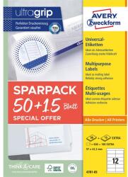 AVERY 4781-65 97 x 42, 3 mm univerzális 50+15 lap 780 db-os etikett (4781-65) - bestbyte