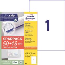 AVERY 6603 210x297 mm univerzális 50+15 lap 65 db-os etikett (6603) - bestbyte