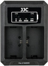 JJC DCH-LPE6 USB Dual akkumulátor töltő, Canon LP-E6/LP-E6N-hez (DCH-LPE6)