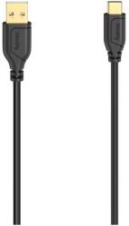 Hama Cablu de date Hama Flexi-Slim, USB-C, 0.75 m (Negru) (Hama 200634)