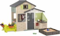 Smoby Set Căsuța Prietenilor cu ușă mare și nisipar în grădină Friends Evo Life Playhouse Smoby extensibilă (SM810206-25) Casuta pentru copii