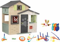 Smoby Set căsuța Prietenilor cu ușă mare și set sportiv Friends Evo Life Playhouse Smoby extensibilă cu înghețată (SM810206-16) Casuta pentru copii