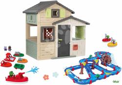 Smoby Set Căsuța Prietenilor cu ușă mare și pistă de apă Friends Evo Life Playhouse Smoby extensibilă cu moară și bărcuțe (SM810206-26) Casuta pentru copii