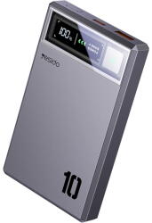 Yesido Benks Power bank 10000mAh YP61 - USB + Type C - mágneses, indukciós 15W sötétszürke