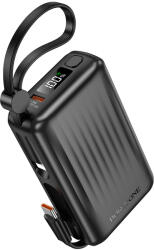 BOROFONE Power Bank 10000mAh BJ70 Source - Type C - PD 20W típusú C és Lightning kábelekkel fekete