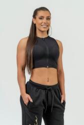 NEBBIA Női crop felső INTENSE Mesh 842 - FEKETE (XS) - NEBBIA