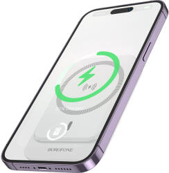 BOROFONE Power Bank 5000mAh BJ63 Nimble - Type C - PD 20W mágneses indukciós töltéssel fehér