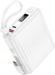 BOROFONE Power Bank 15000mAh BJ70A Vigorous - USB + Type C - QC 3.0 PD 20W Type C és Lightning kábelekkel fehér