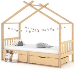 vidaXL Fenyőfa Gyerekágy - Faház - 90x200 cm (VD322147)
